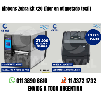 Ribbons Zebra kit x20 Líder en etiquetado textil