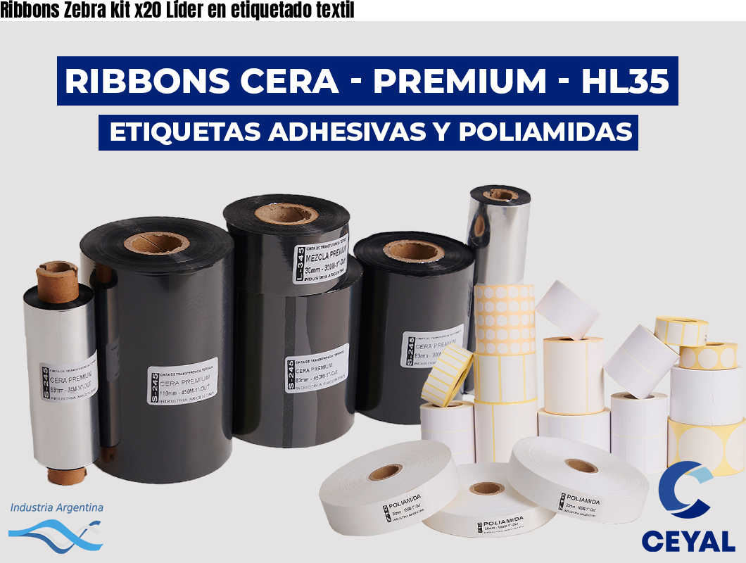 Ribbons Zebra kit x20 Líder en etiquetado textil
