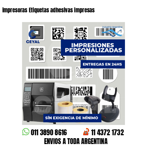 impresoras Etiquetas adhesivas impresas