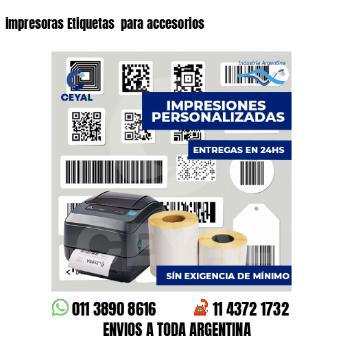 impresoras Etiquetas para accesorios