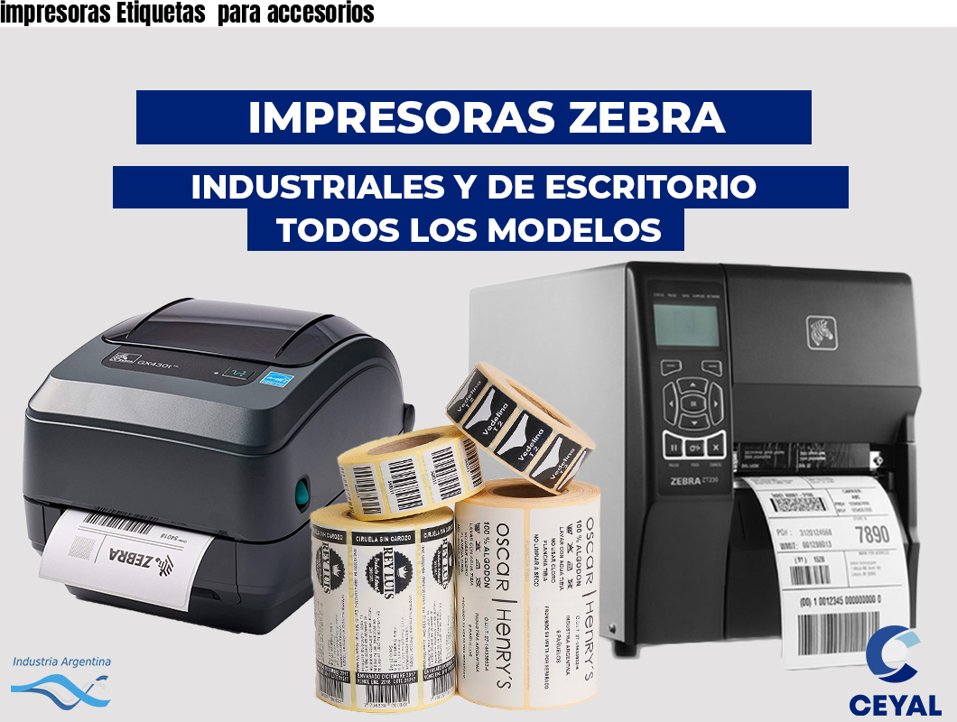 impresoras Etiquetas para accesorios