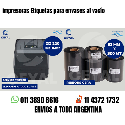 impresoras Etiquetas para envases al vacío