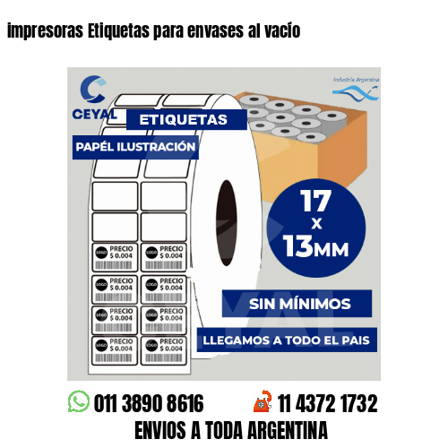 impresoras Etiquetas para envases al vacío