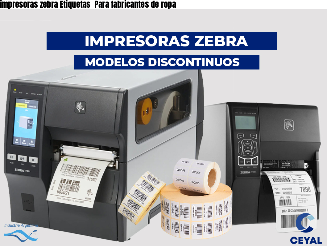 impresoras zebra Etiquetas Para fabricantes de ropa