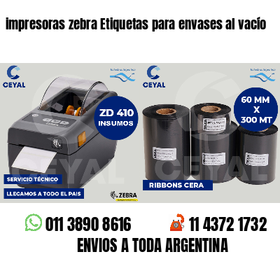 impresoras zebra Etiquetas para envases al vacío
