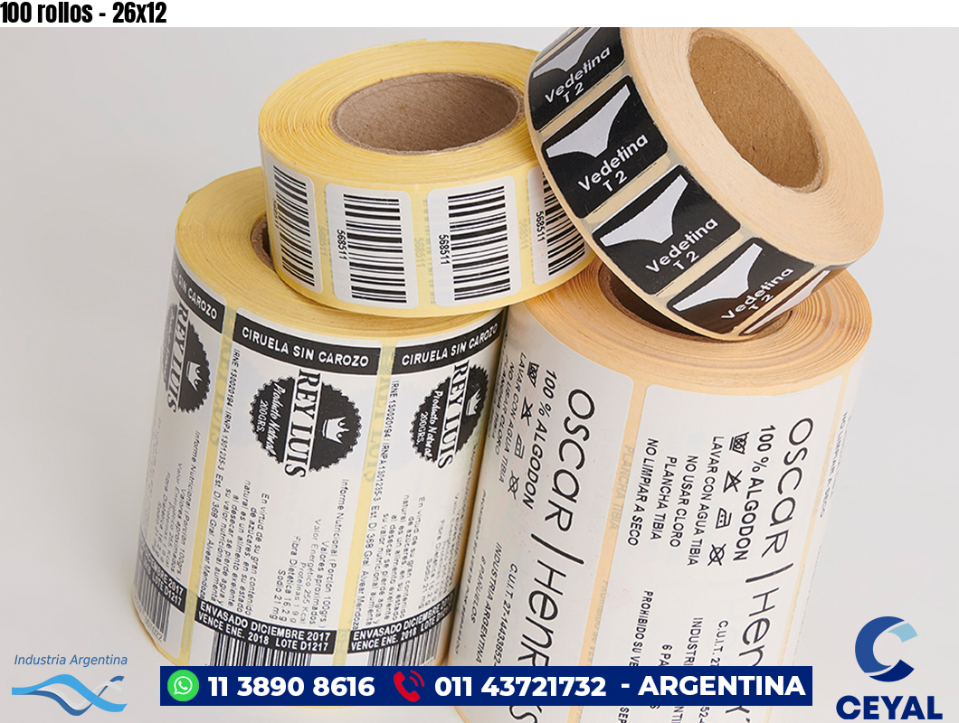 100 rollos - 26x12