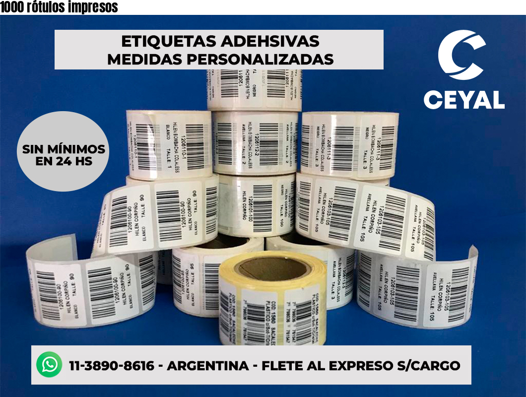 1000 rótulos impresos