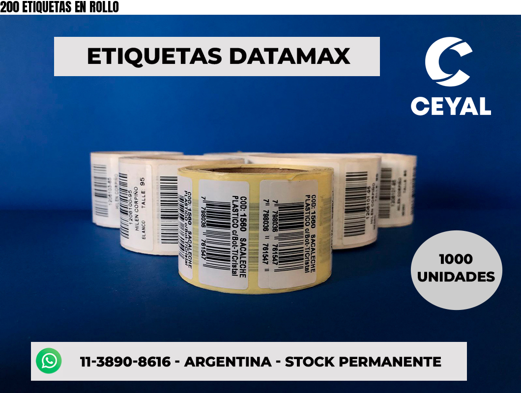200 ETIQUETAS EN ROLLO