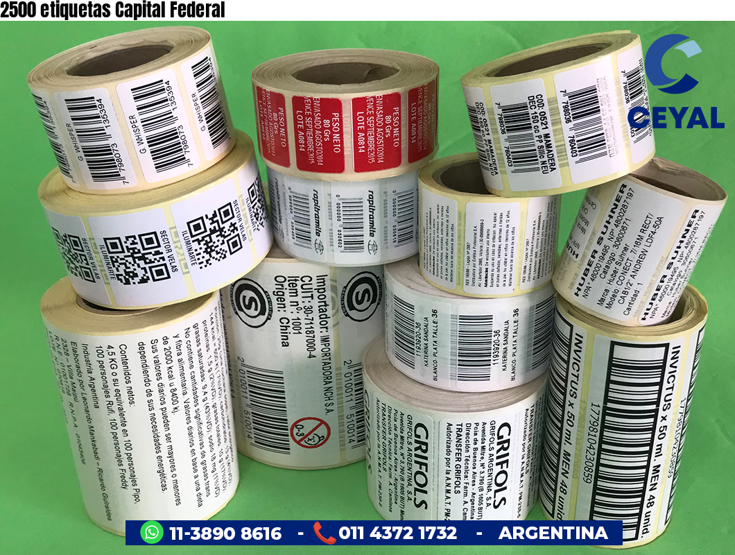 2500 etiquetas Capital Federal