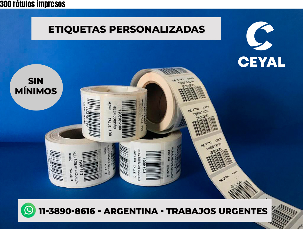 300 rótulos impresos