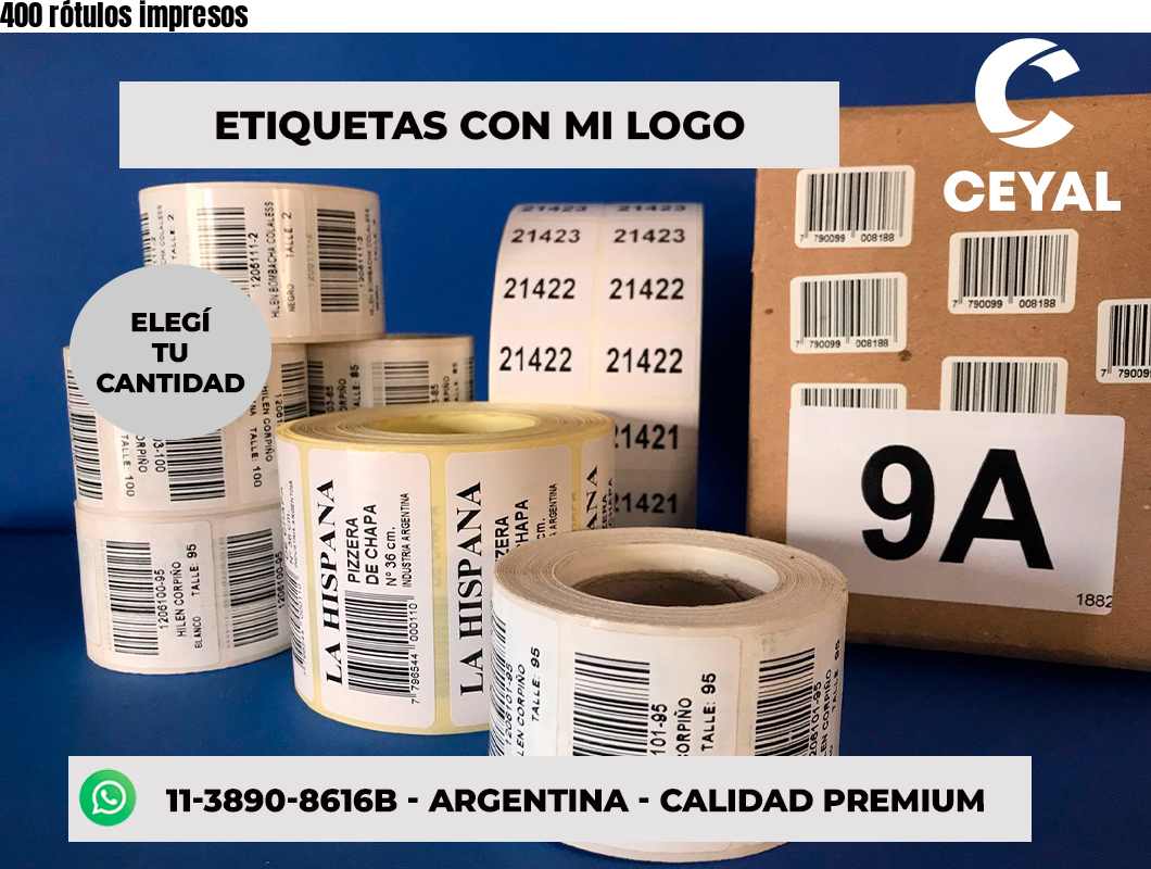 400 rótulos impresos