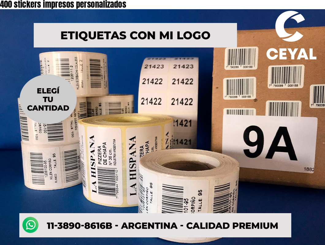 400 stickers impresos personalizados