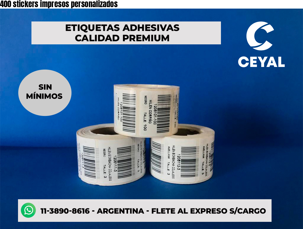 400 stickers impresos personalizados