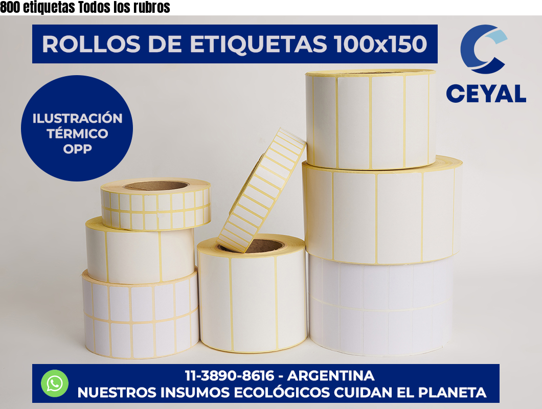 800 etiquetas Todos los rubros