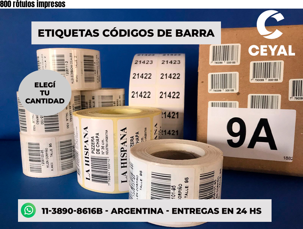 800 rótulos impresos
