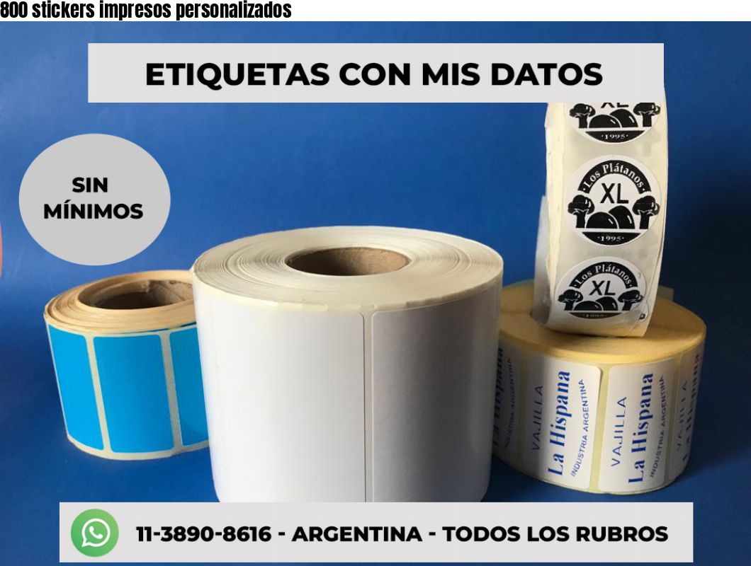 800 stickers impresos personalizados