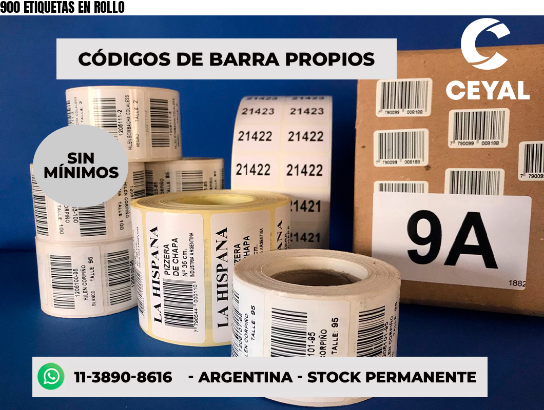 900 ETIQUETAS EN ROLLO