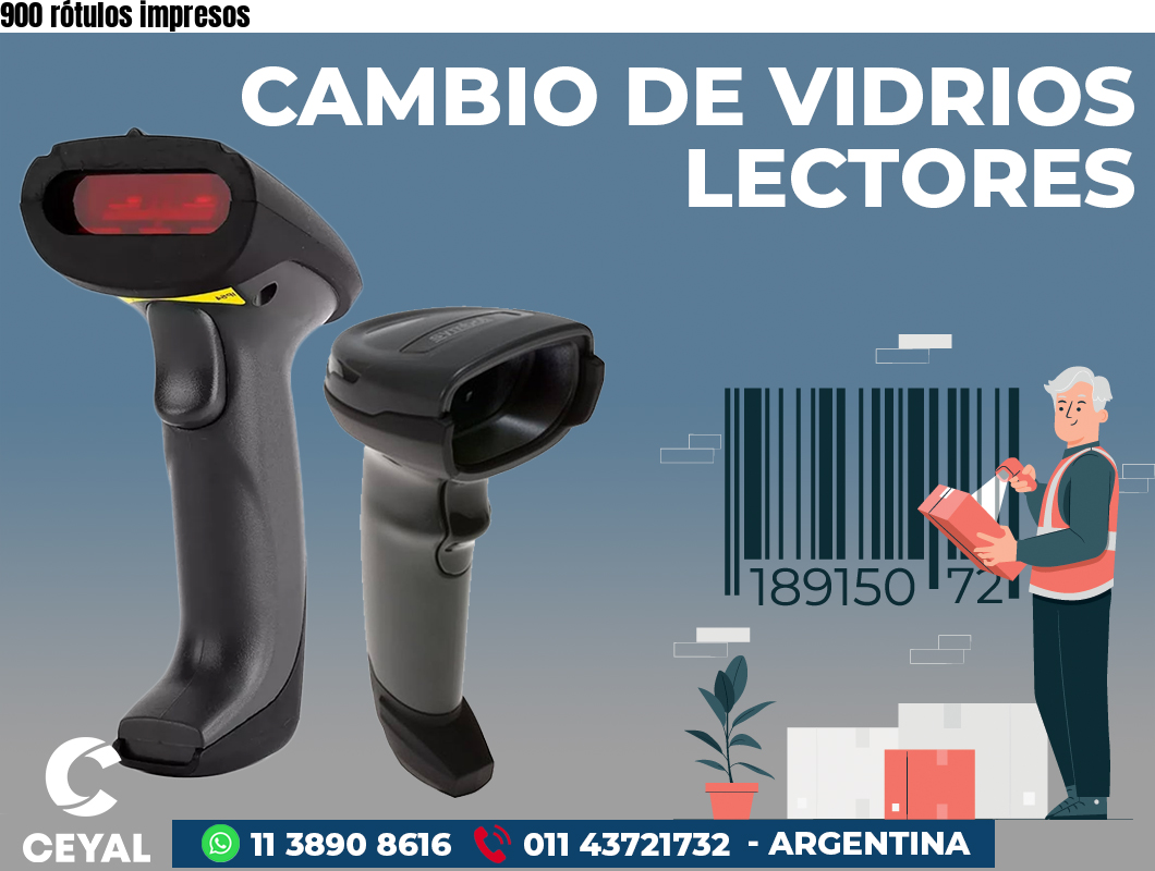 900 rótulos impresos