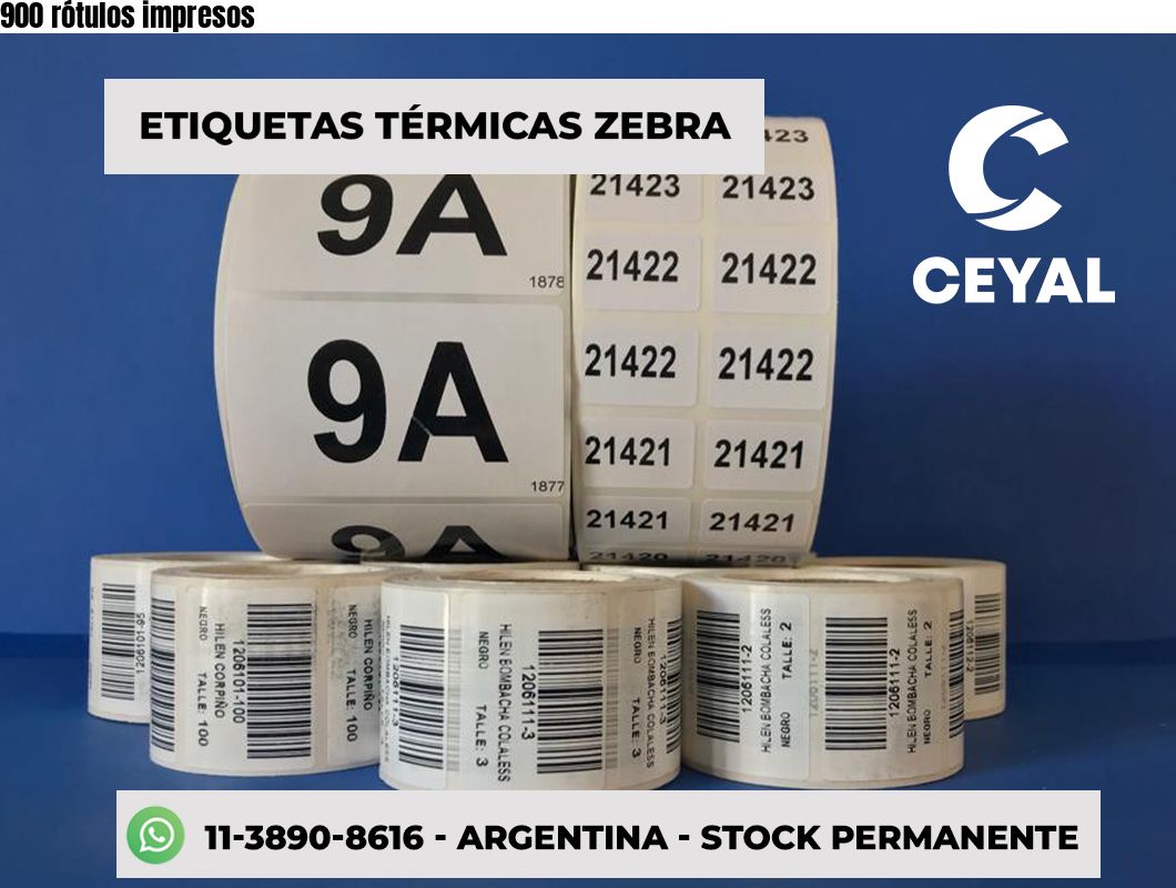 900 rótulos impresos