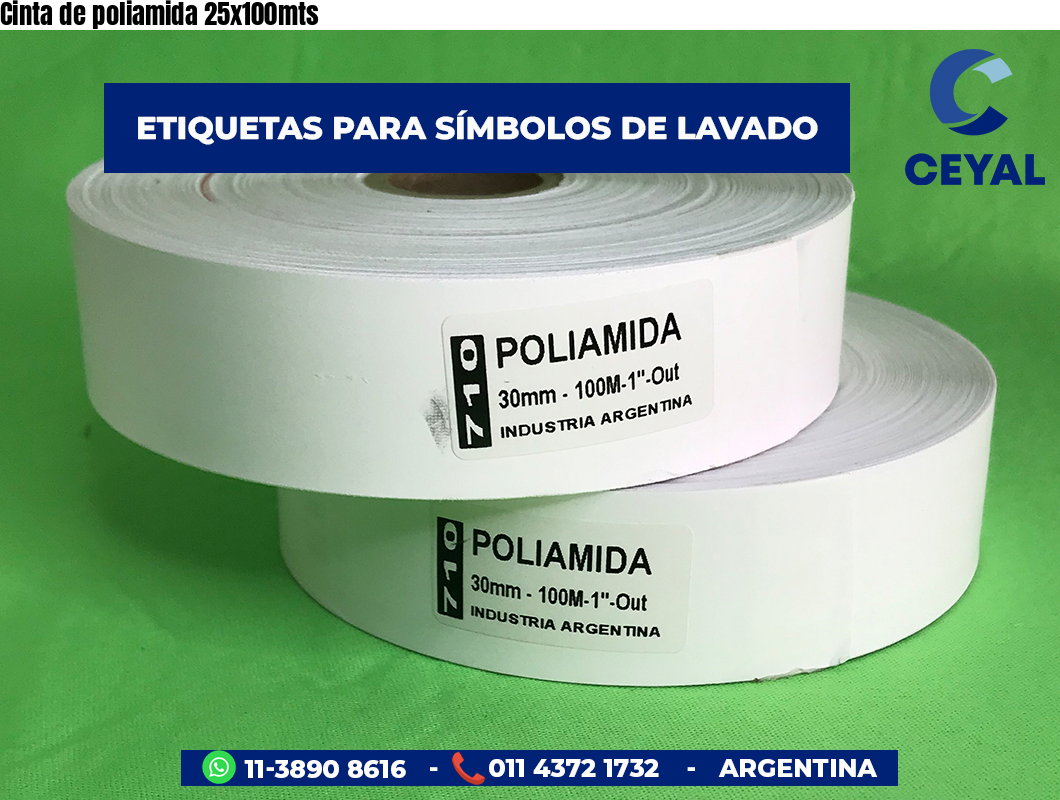 Cinta de poliamida 25x100mts