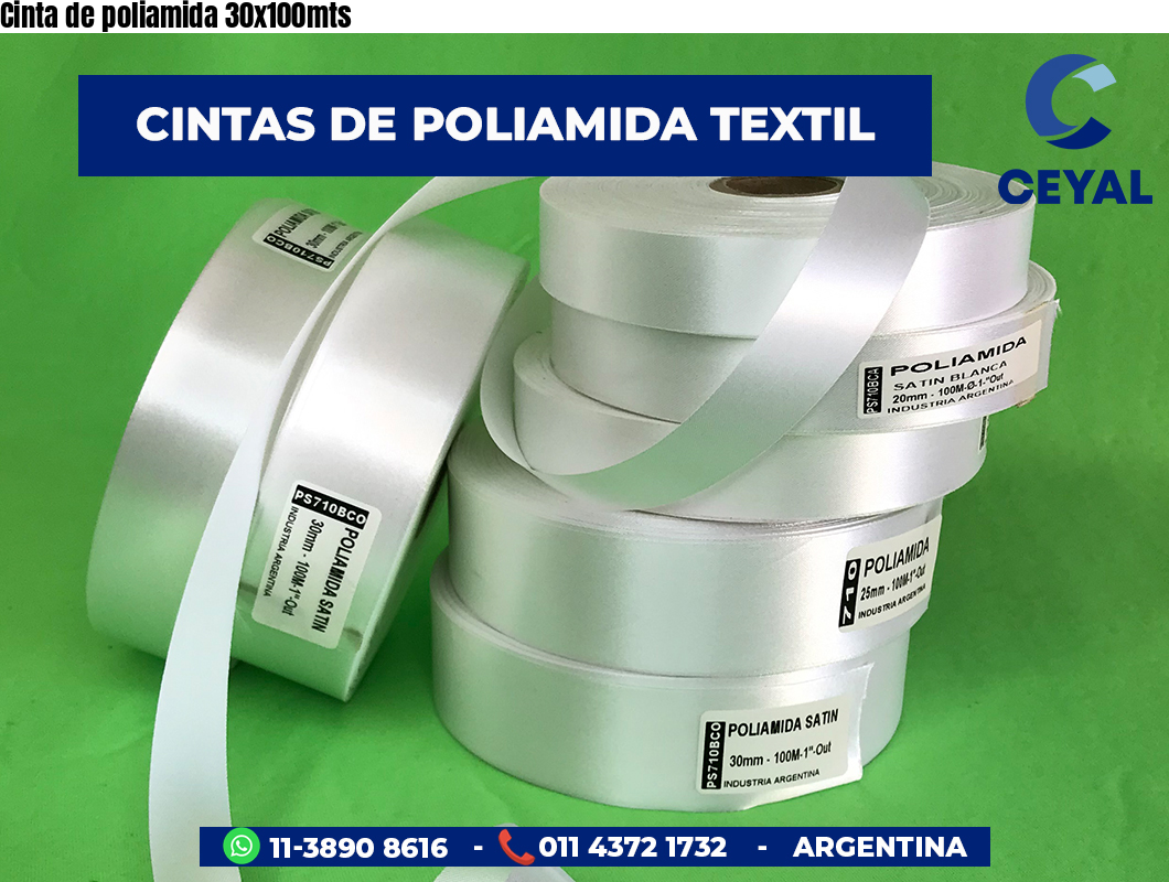 Cinta de poliamida 30x100mts