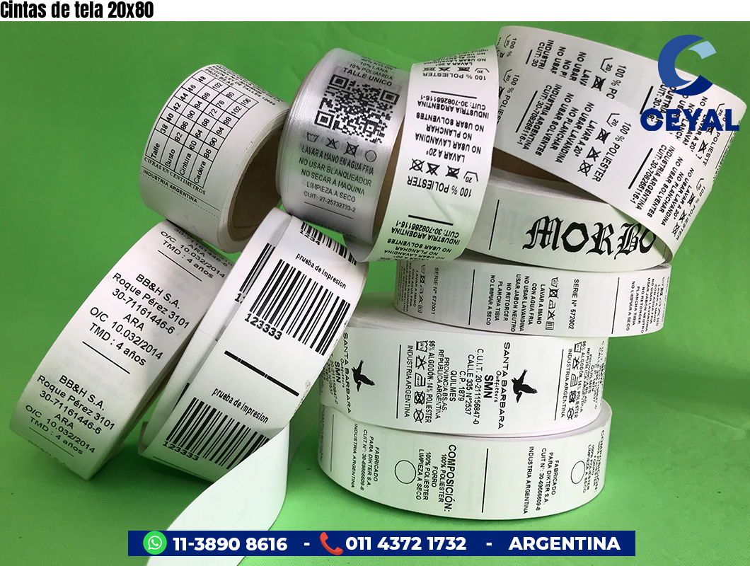 Cintas de tela 20x80