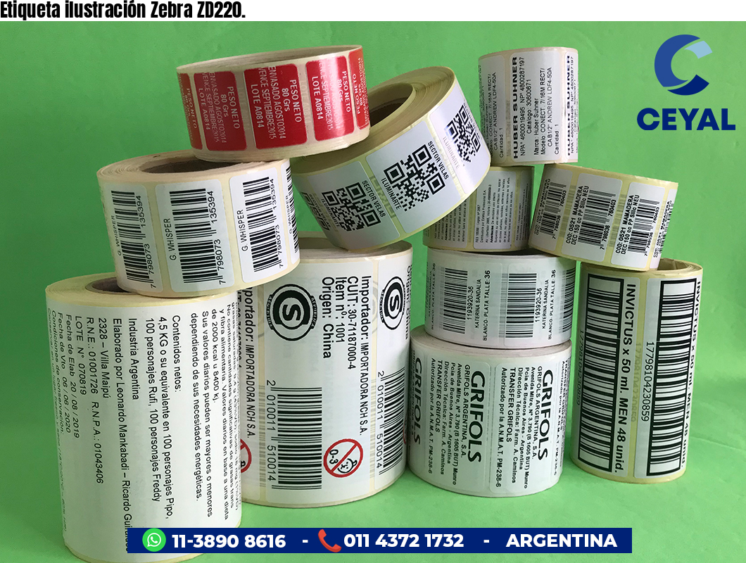 Etiqueta ilustración Zebra ZD220.