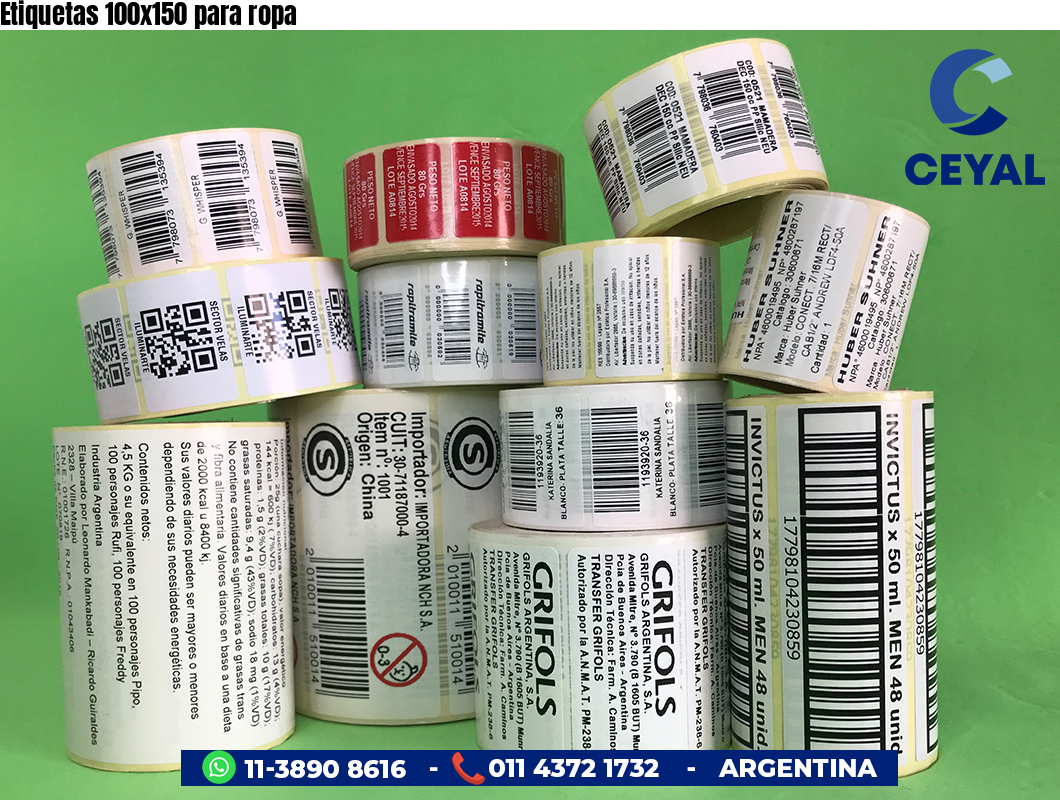 Etiquetas 100x150 para ropa