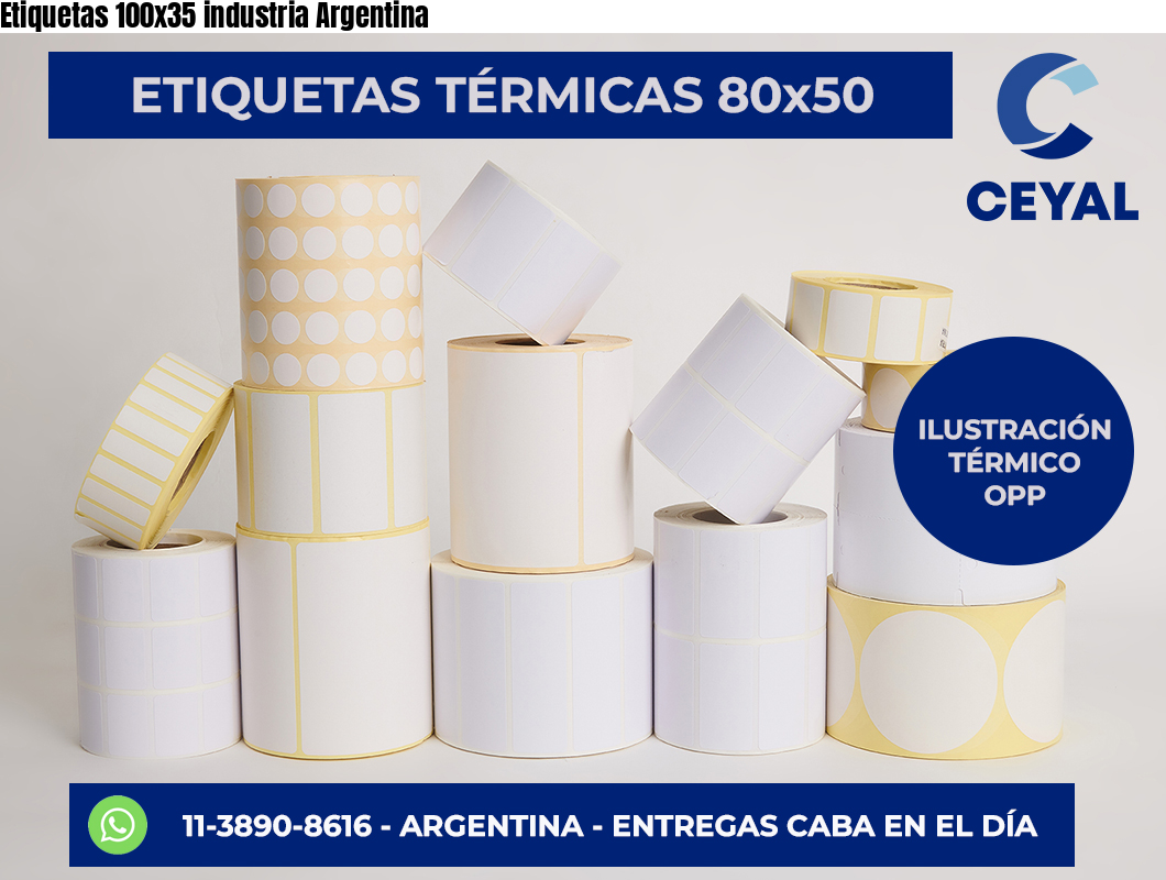 Etiquetas 100×35 industria Argentina