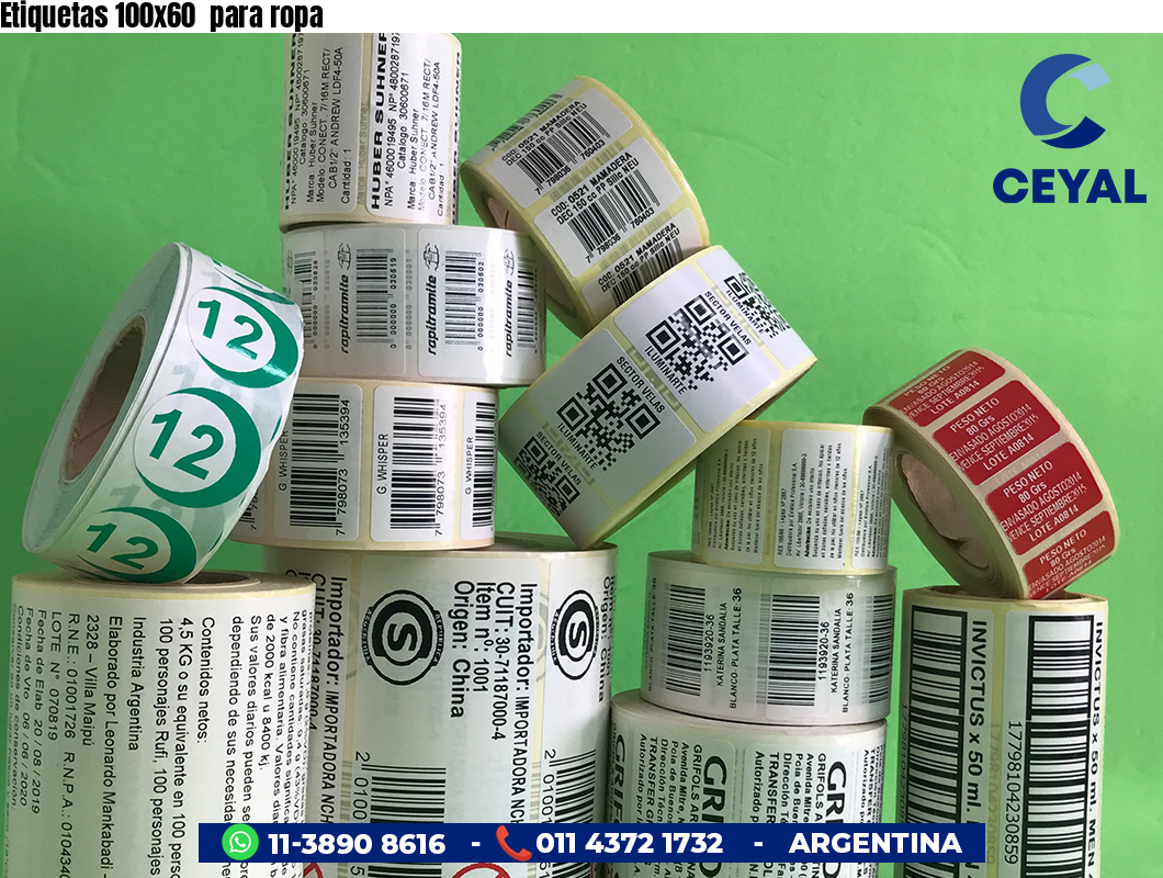 Etiquetas 100x60  para ropa