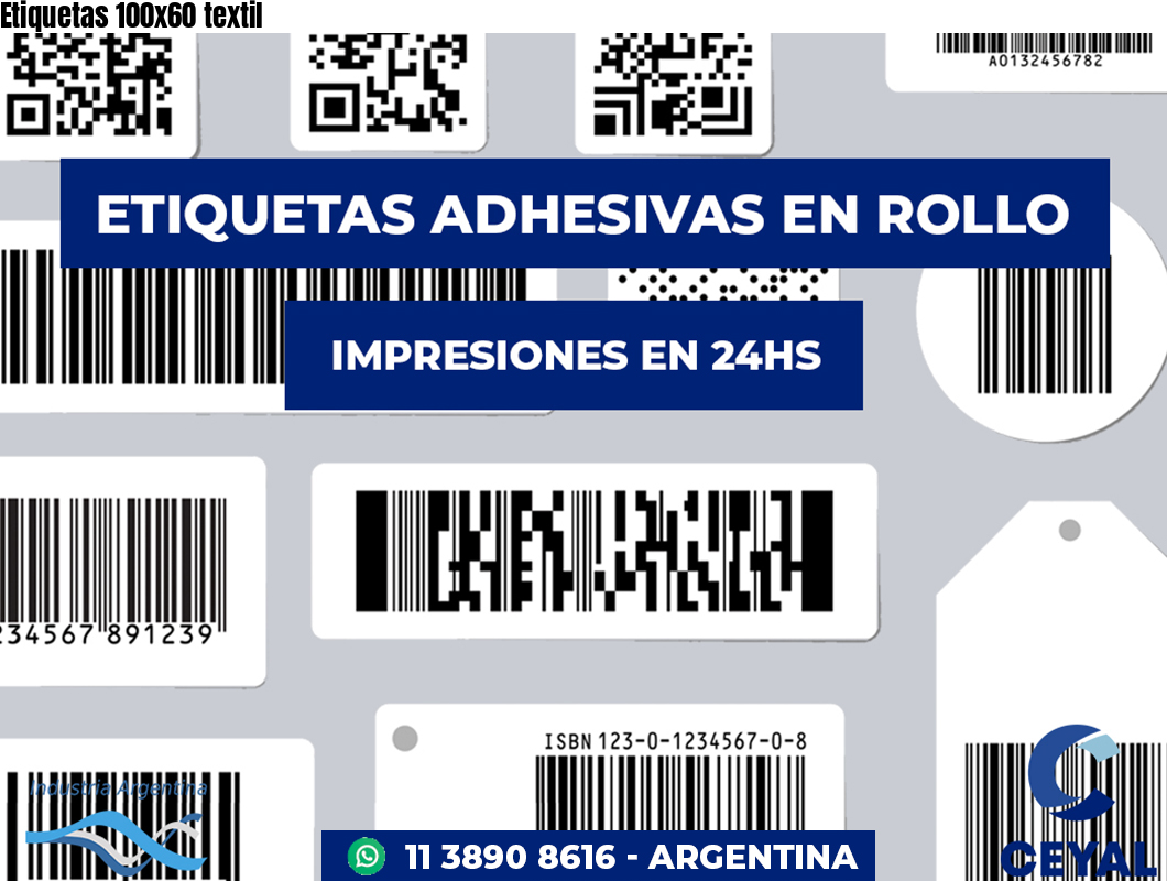 Etiquetas 100x60 textil