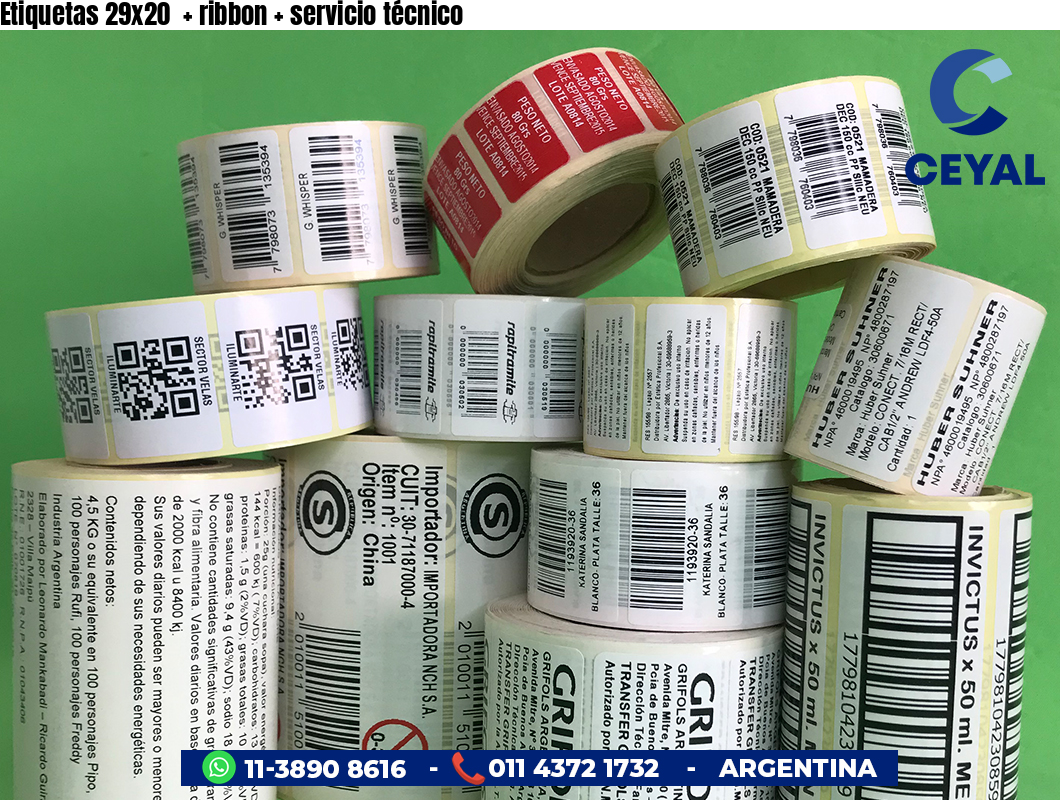 Etiquetas 29x20    ribbon   servicio técnico