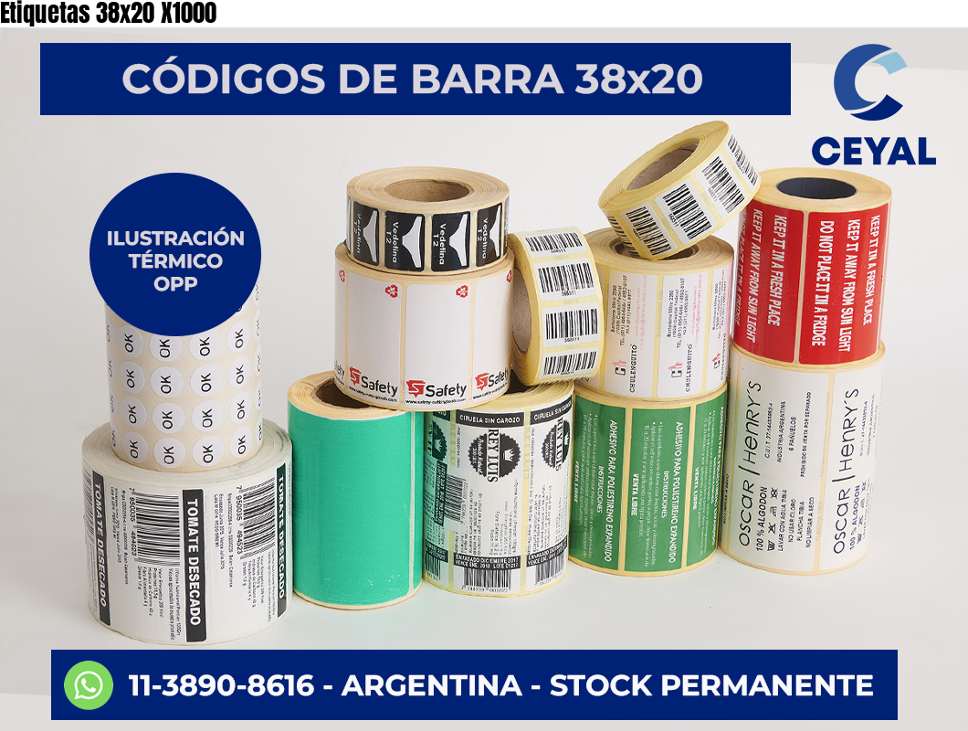 Etiquetas 38×20 X1000