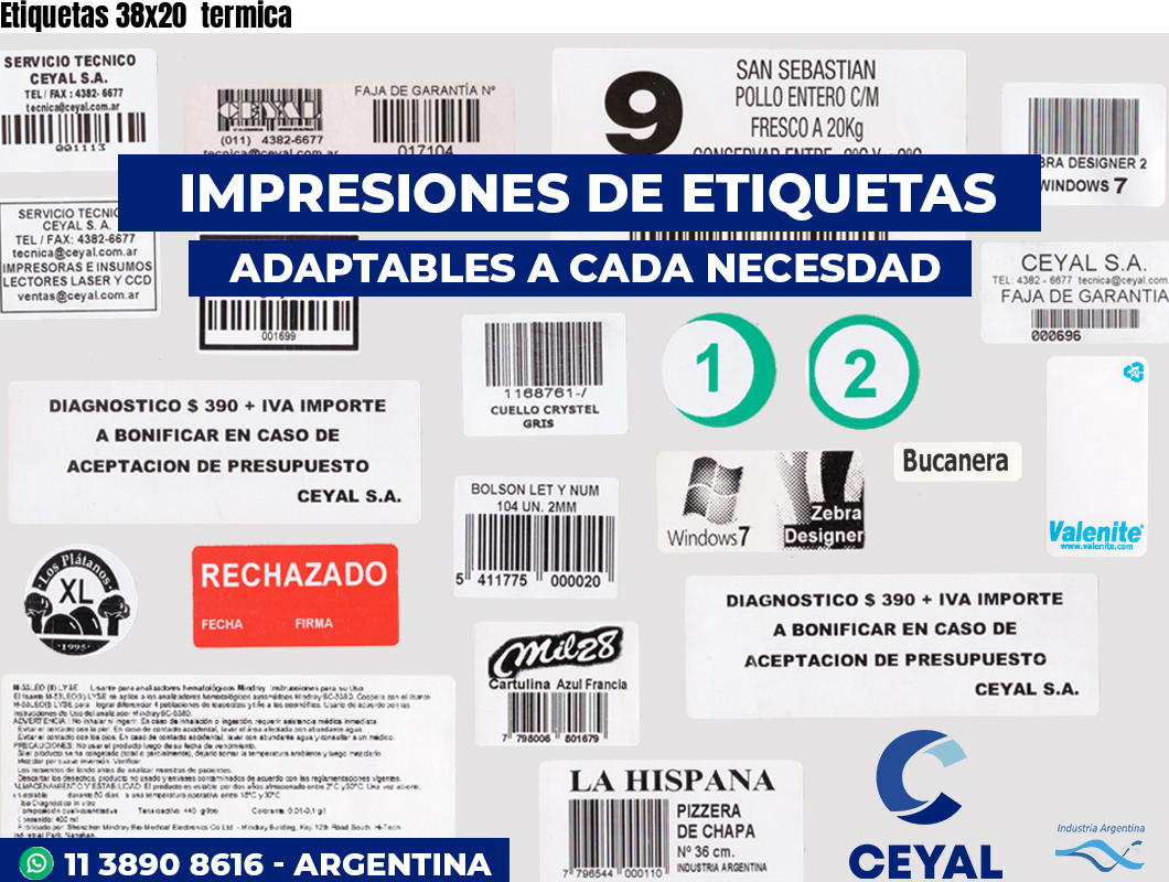 Etiquetas 38x20 termica