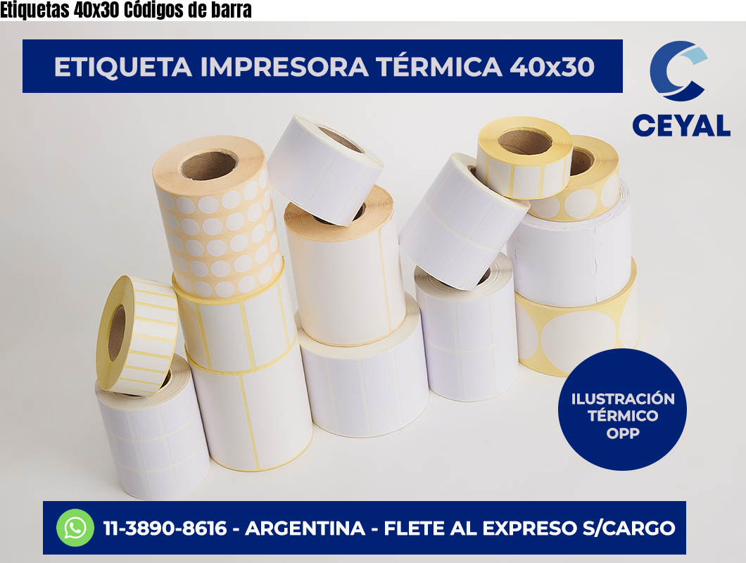 Etiquetas 40×30 Códigos de barra