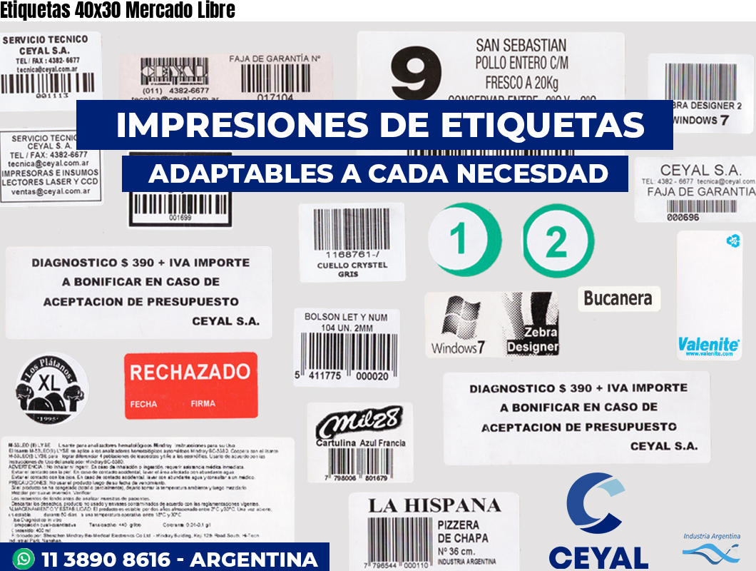 Etiquetas 40x30 Mercado Libre