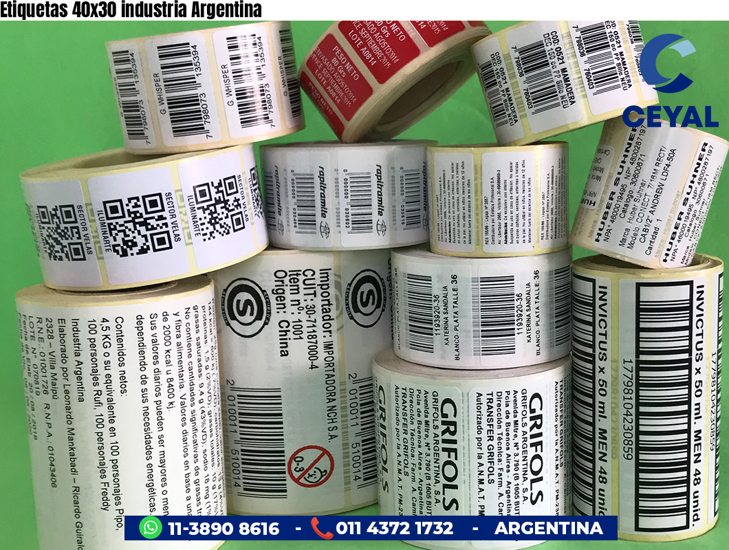 Etiquetas 40x30 industria Argentina