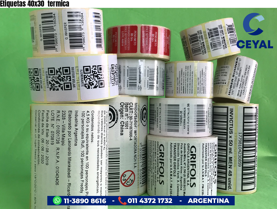 Etiquetas 40x30  termica