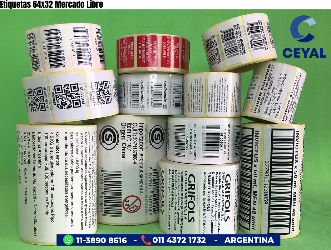 Etiquetas 64x32 Mercado Libre