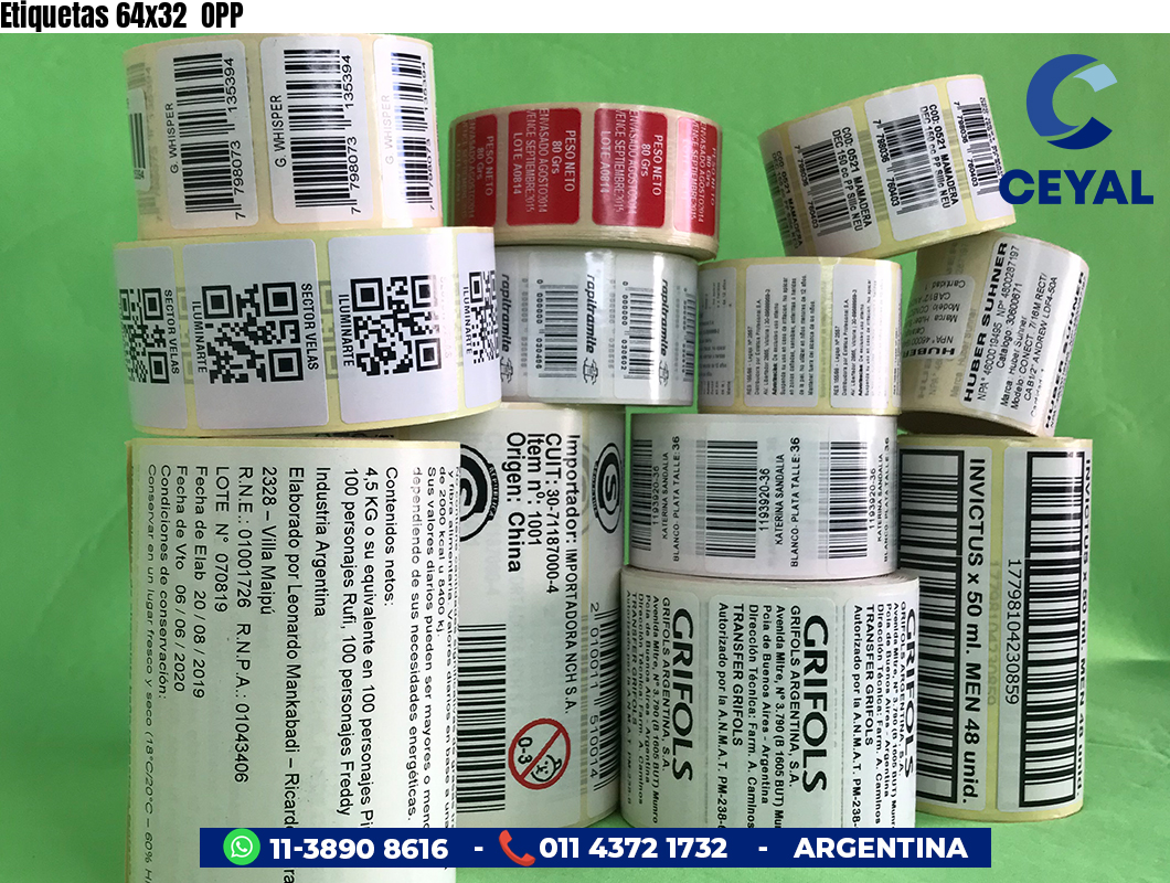 Etiquetas 64x32 OPP