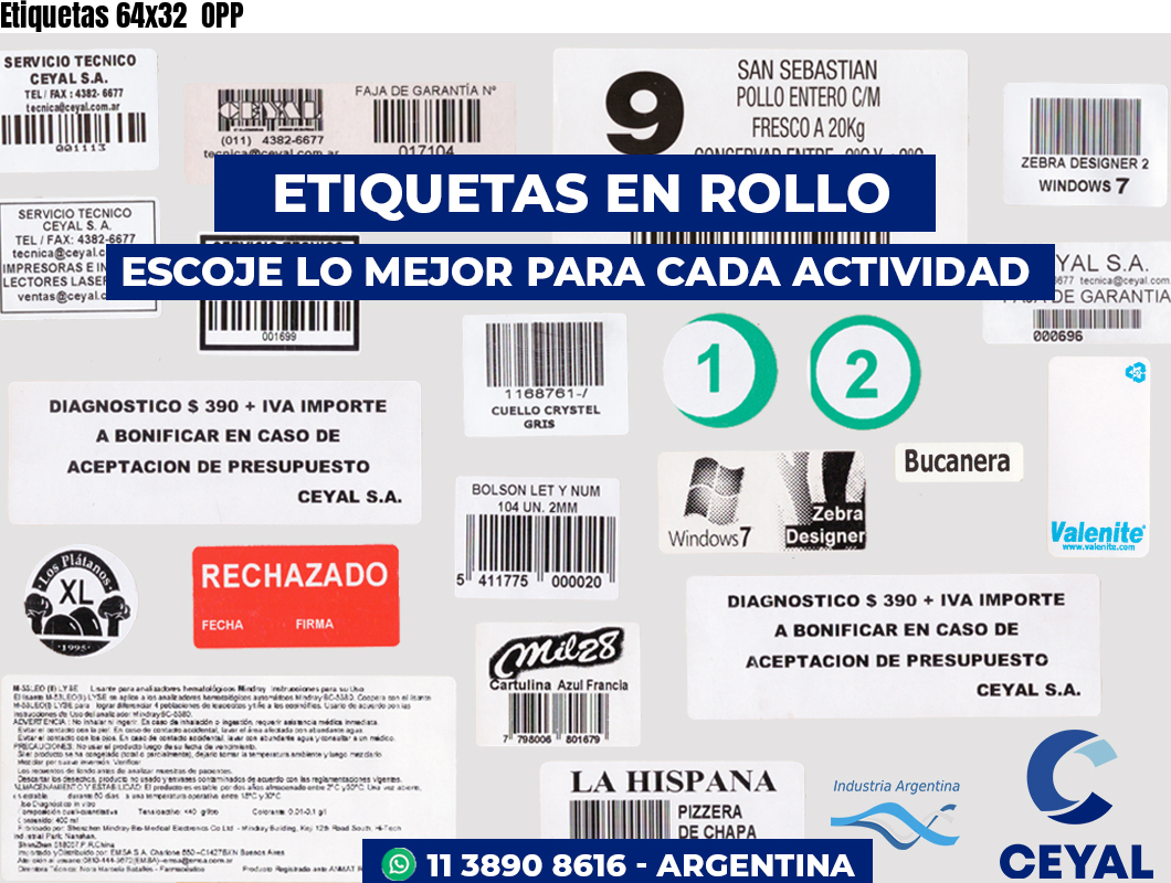 Etiquetas 64x32 OPP