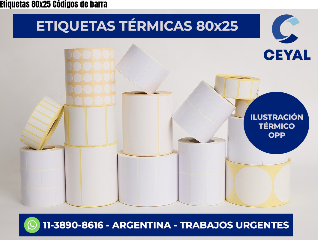 Etiquetas 80×25 Códigos de barra