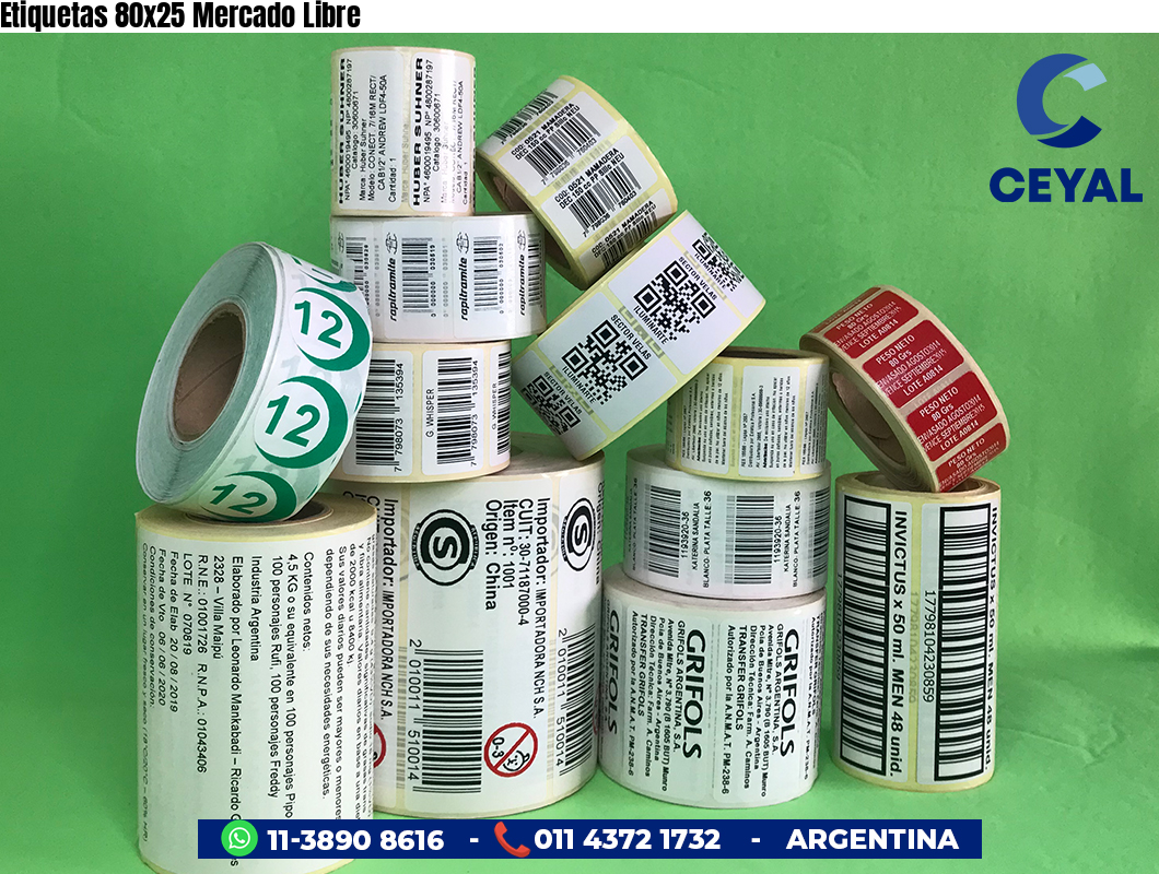 Etiquetas 80x25 Mercado Libre