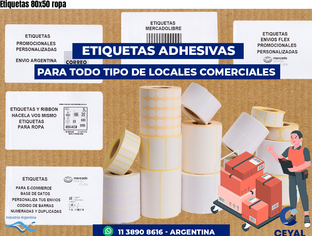 Etiquetas 80x50 ropa