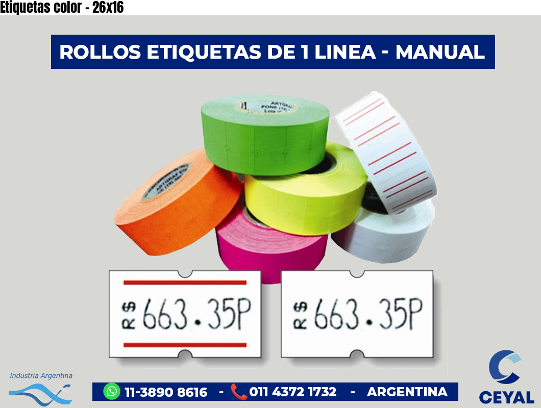 Etiquetas color - 26x16
