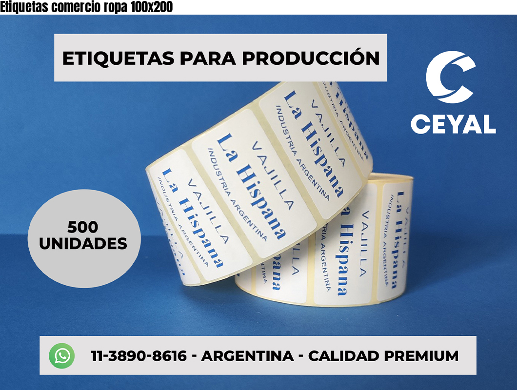 Etiquetas comercio ropa 100×200