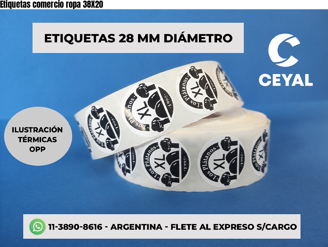 Etiquetas comercio ropa 38X20