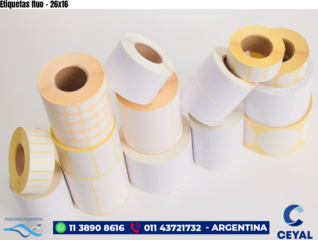 Etiquetas fluo - 26x16