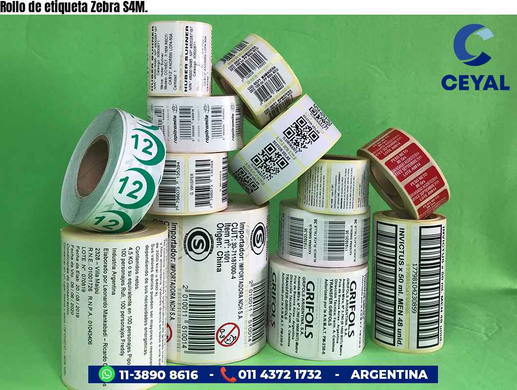 Rollo de etiqueta Zebra S4M.