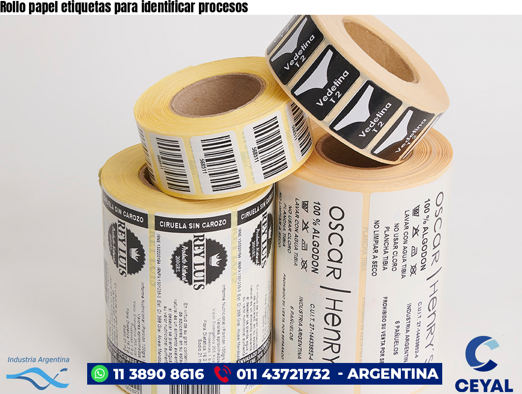Rollo papel etiquetas para identificar procesos